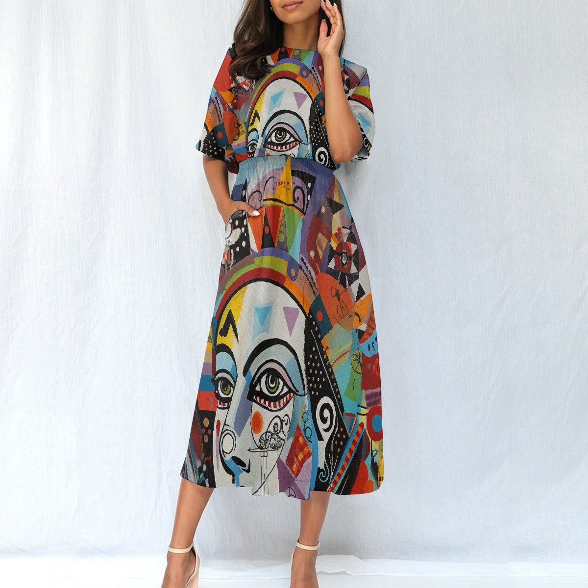 All-Over Print Women's Elastic Waist Dress