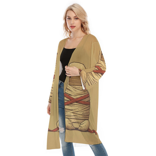 All- Over Print Women's Long Sleeve Mesh Cardigan