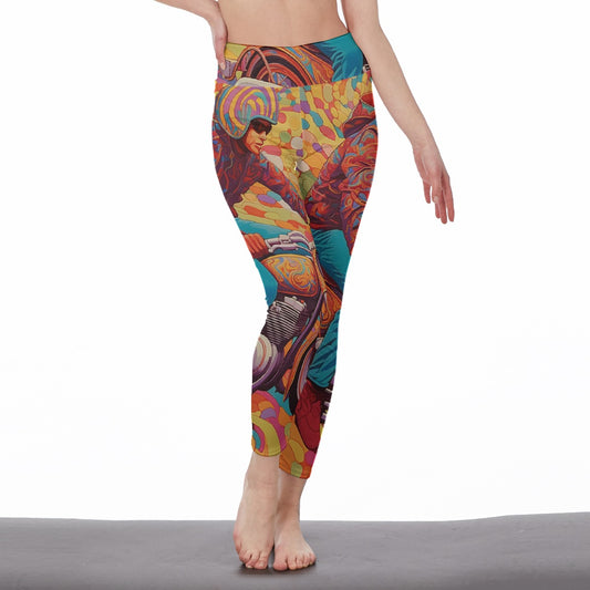 All-Over Print Women's High Waist Leggings | Side Stitch Closure