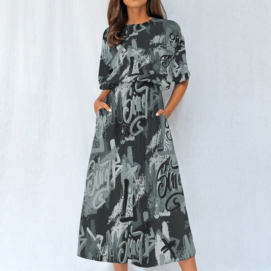 All-Over Print Women's Elastic Waist Dress