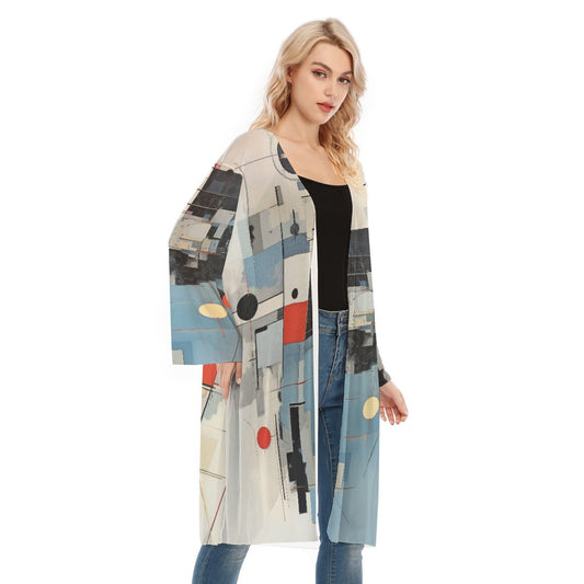 All- Over Print Women's Long Sleeve Mesh Cardigan