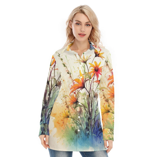 All-Over Print Women's Long Shirt