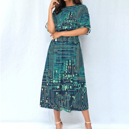 All-Over Print Women's Elastic Waist Dress