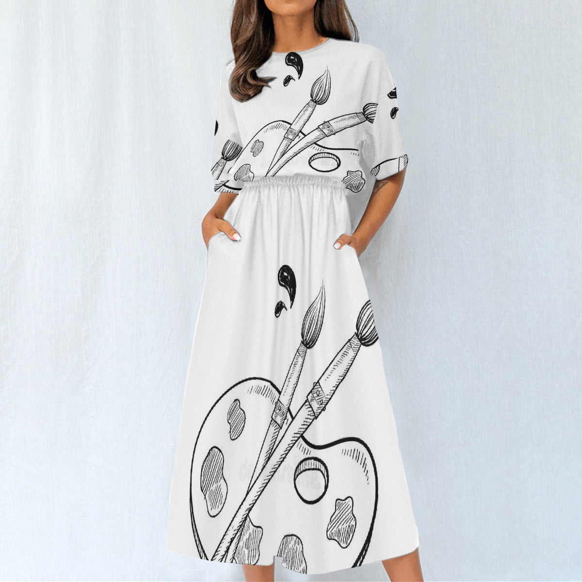 All-Over Print Women's Elastic Waist Dress