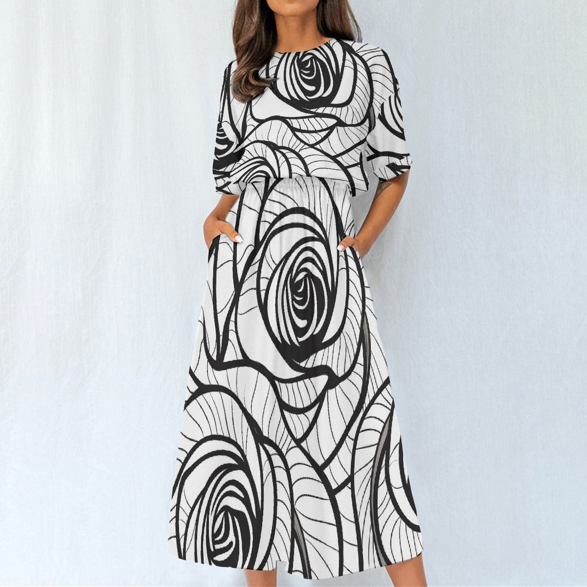 All-Over Print Women's Elastic Waist Dress