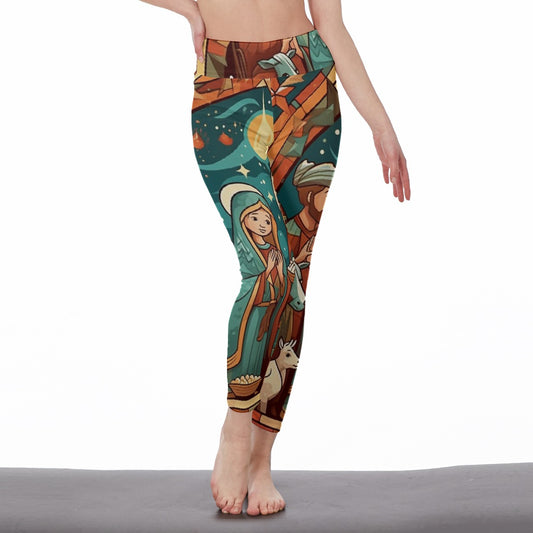 All-Over Print Women's High Waist Leggings | Side Stitch Closure