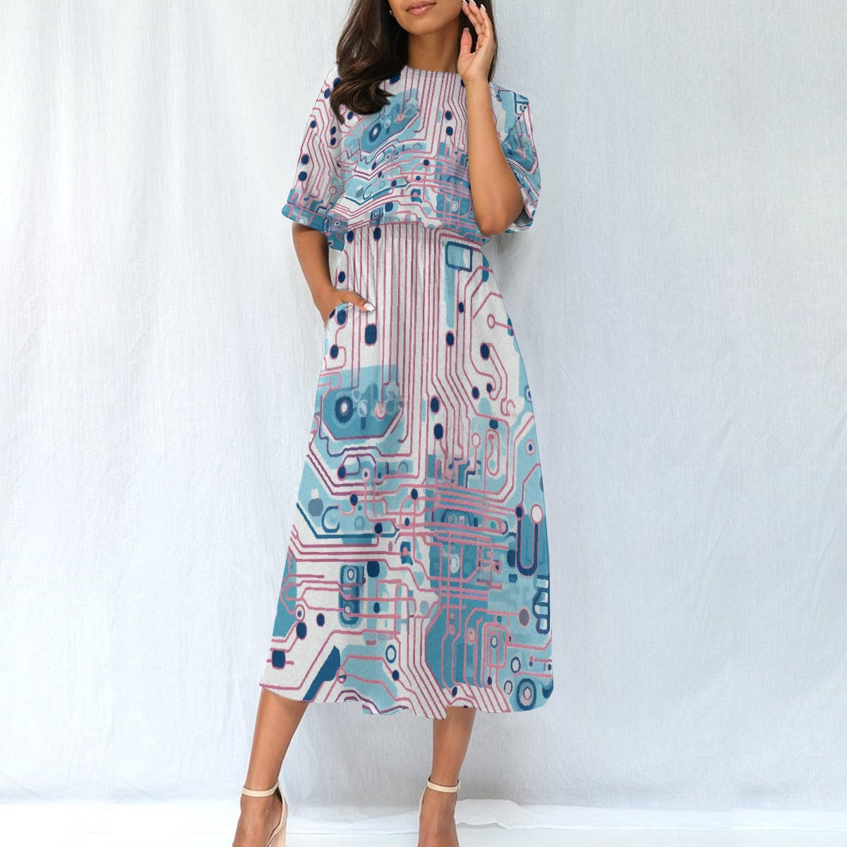 All-Over Print Women's Elastic Waist Dress