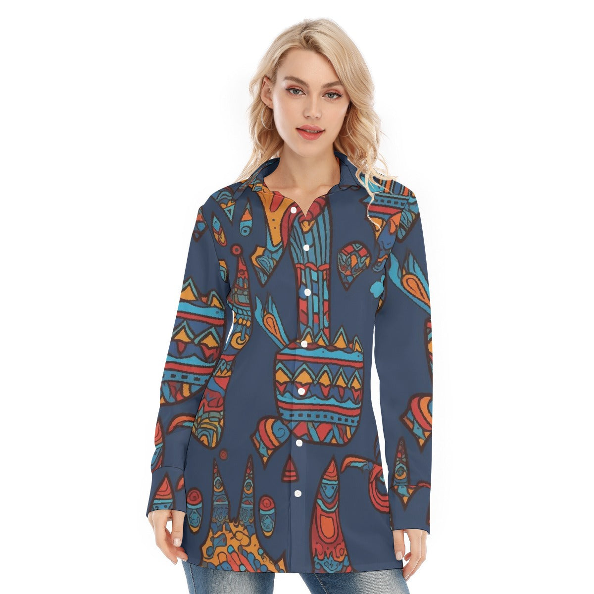 All-Over Print Women's Long Shirt