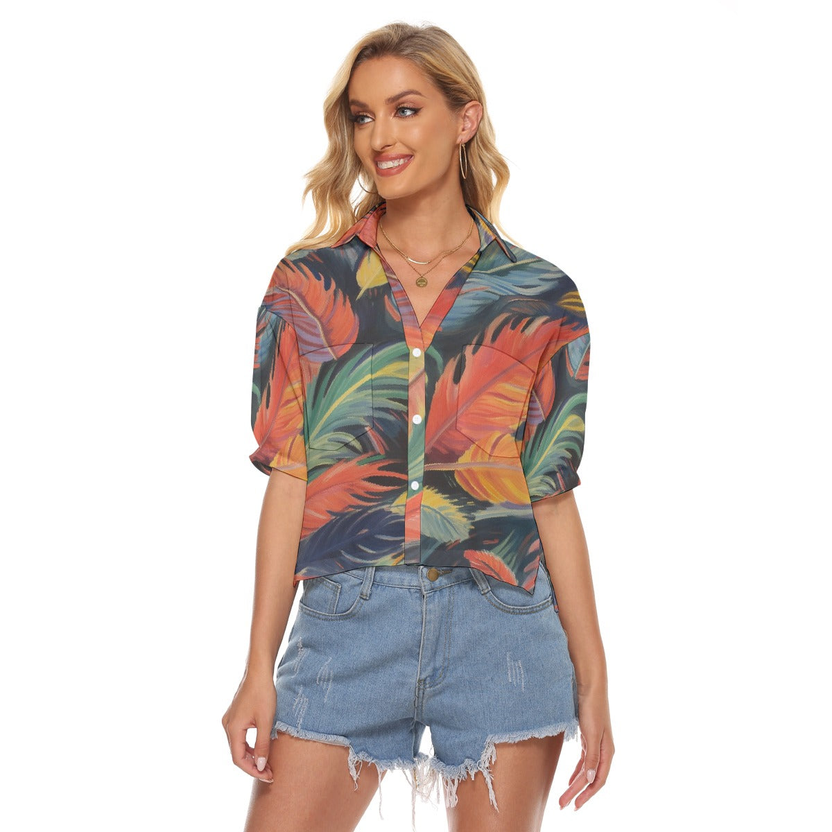 All-Over Print Women's V-neck Shirts