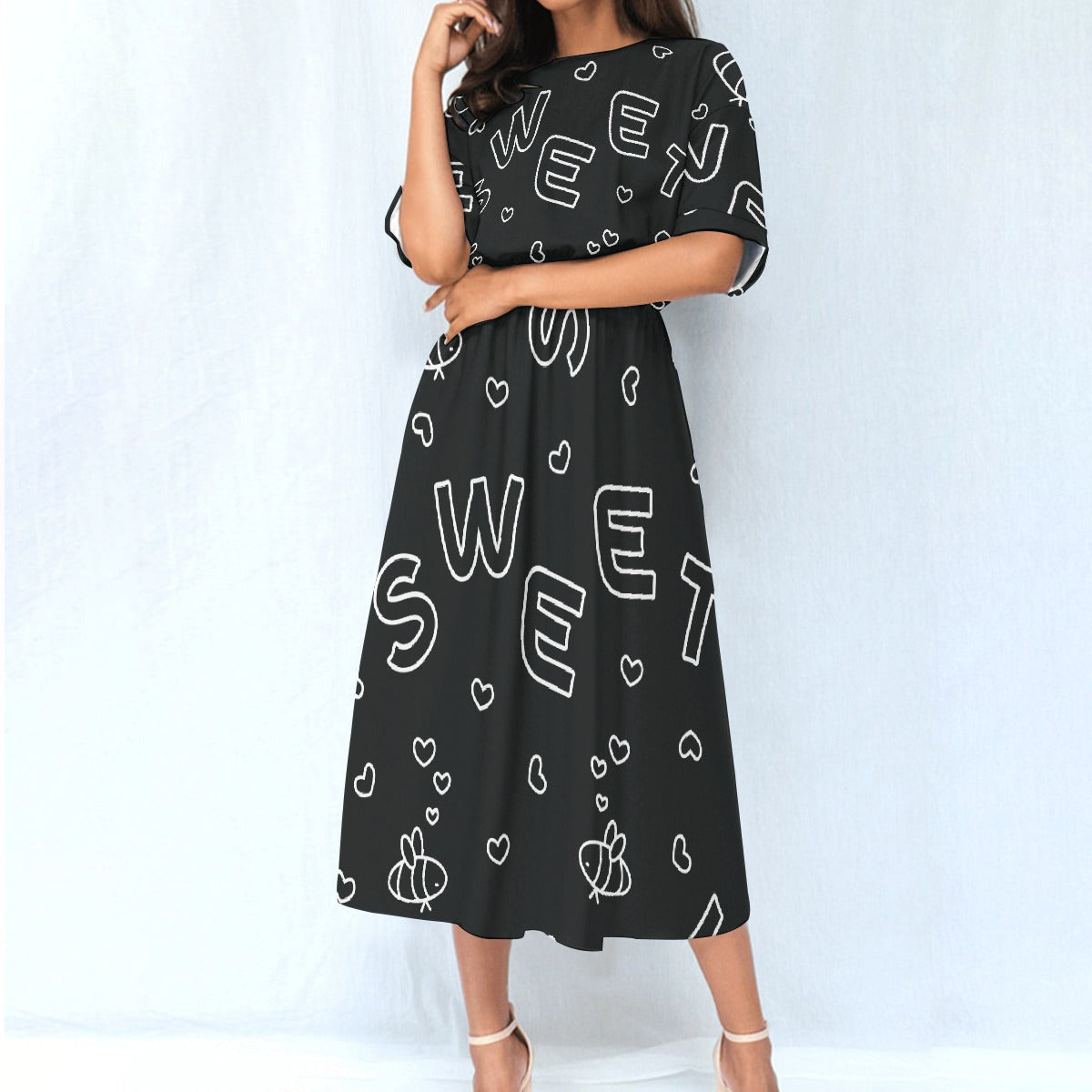 All-Over Print Women's Elastic Waist Dress