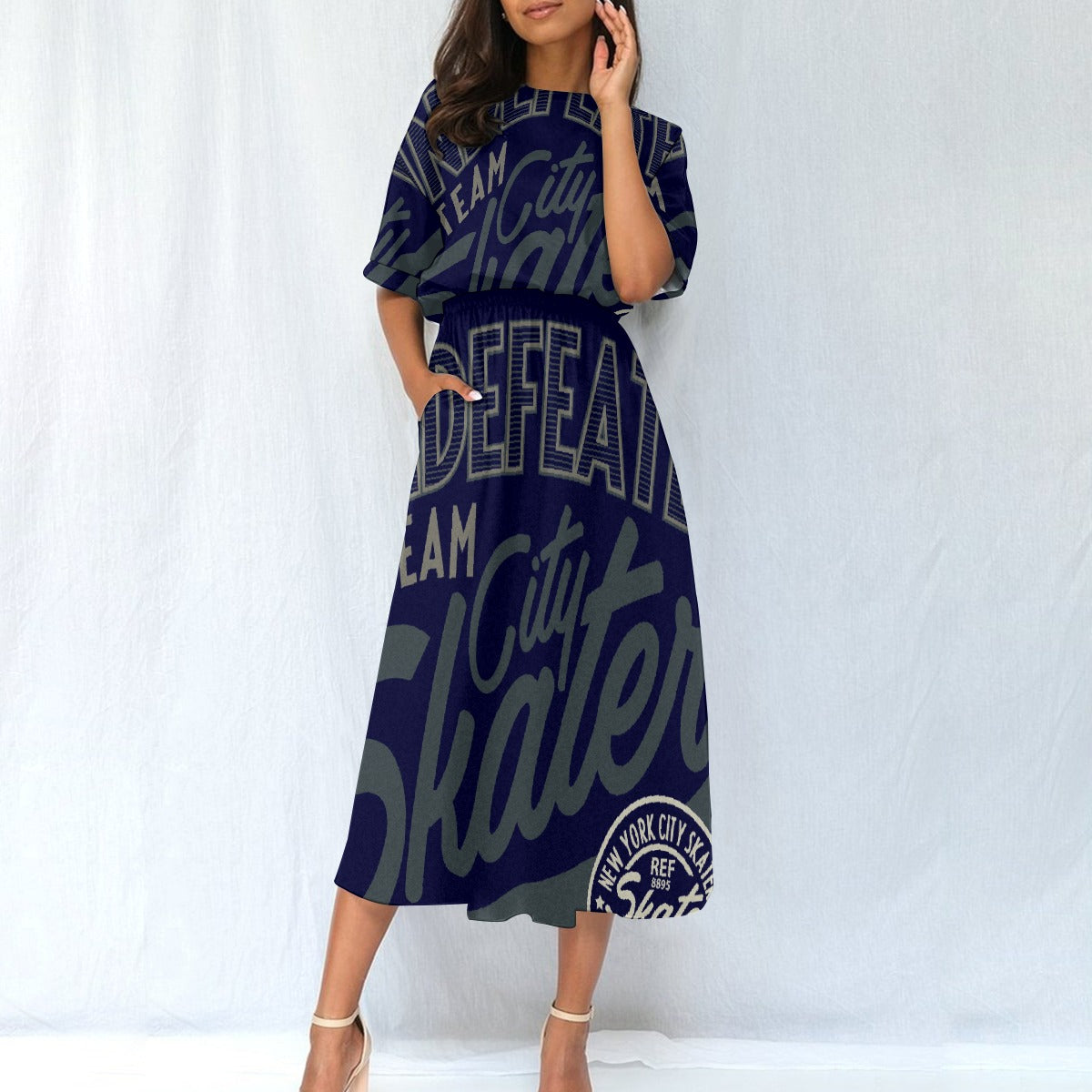 All-Over Print Women's Elastic Waist Dress