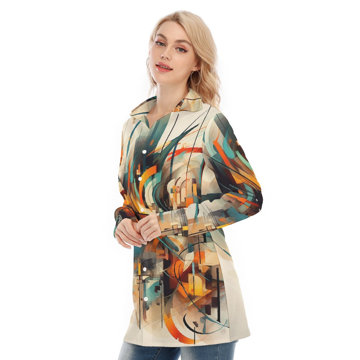 All-Over Print Women's Long Shirt