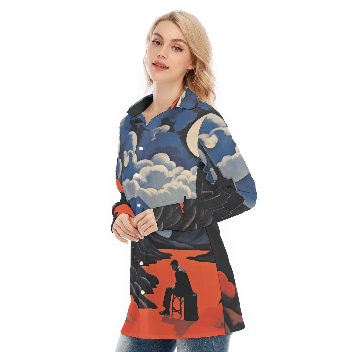 All-Over Print Women's Long Shirt