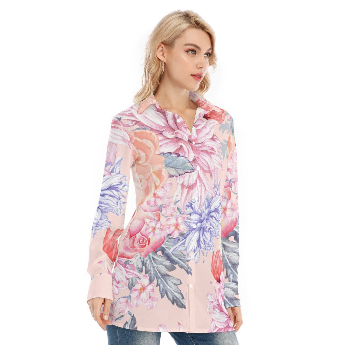 All-Over Print Women's Long Shirt