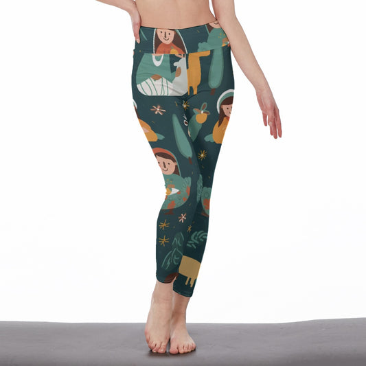 All-Over Print Women's High Waist Leggings | Side Stitch Closure