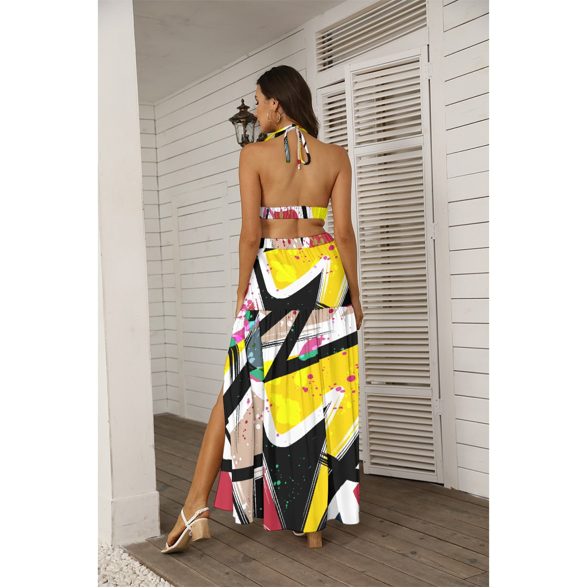 All-Over Print Women's Tie Back Wrap Dress