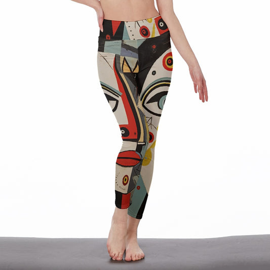 All-Over Print Women's High Waist Leggings | Side Stitch Closure