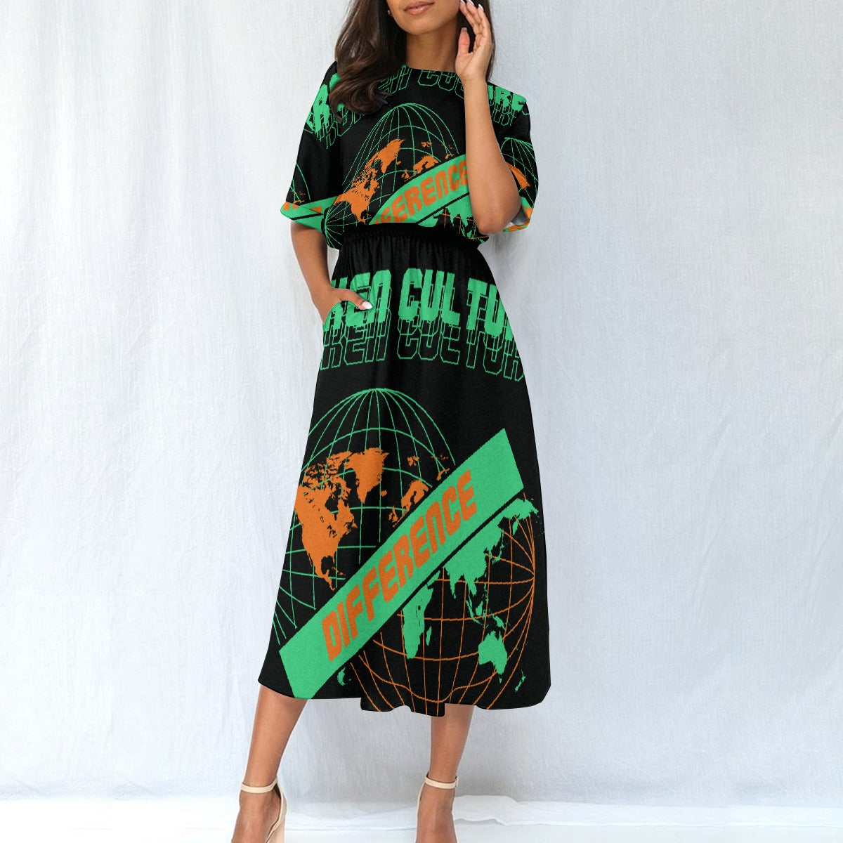 All-Over Print Women's Elastic Waist Dress