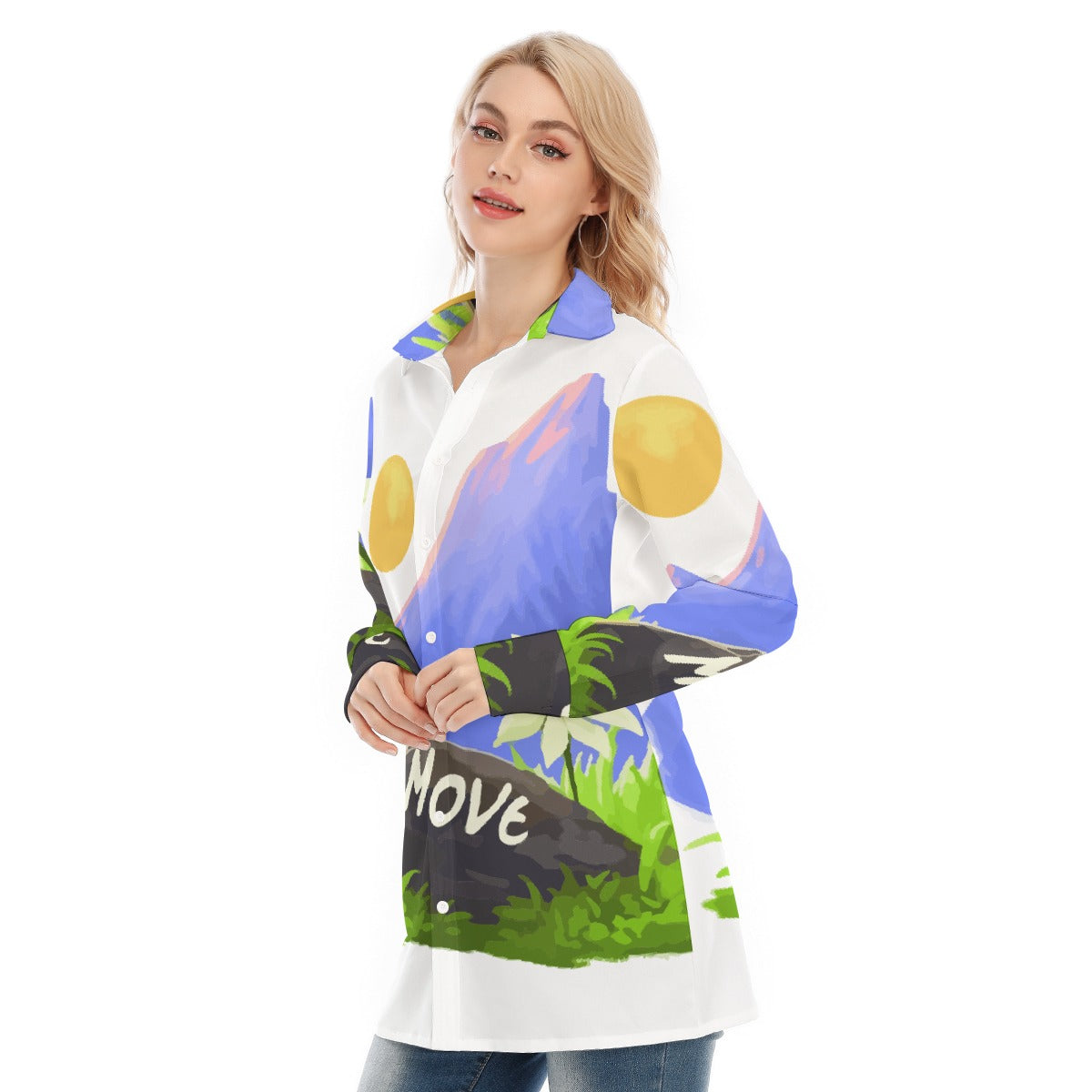 All-Over Print Women's Long Shirt