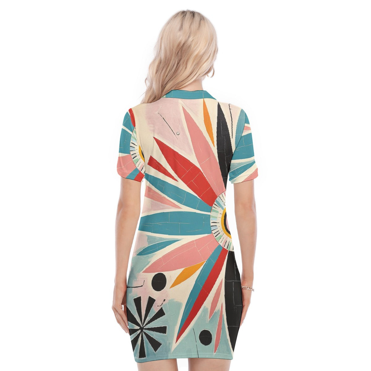 All-Over Print Women's Polo Collar Dress