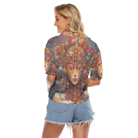 All-Over Print Women's V-neck Shirts