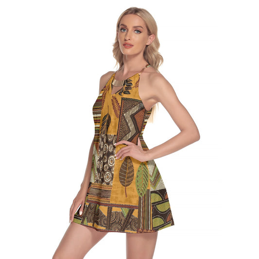 All-Over Print Women's Round Neck Above Knee Dress