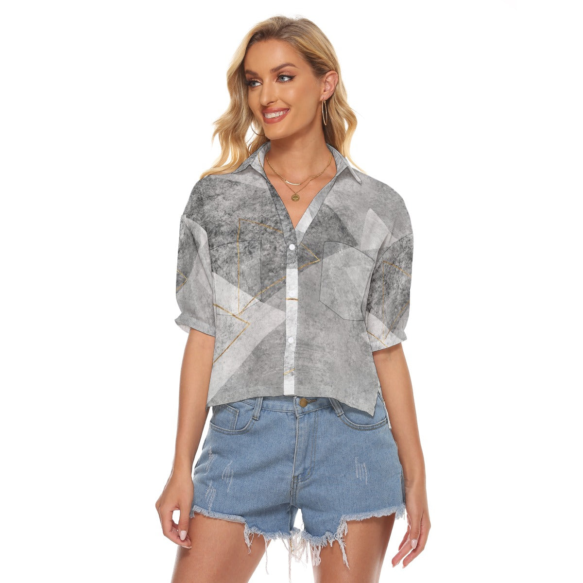 All-Over Print Women's V-neck Shirts