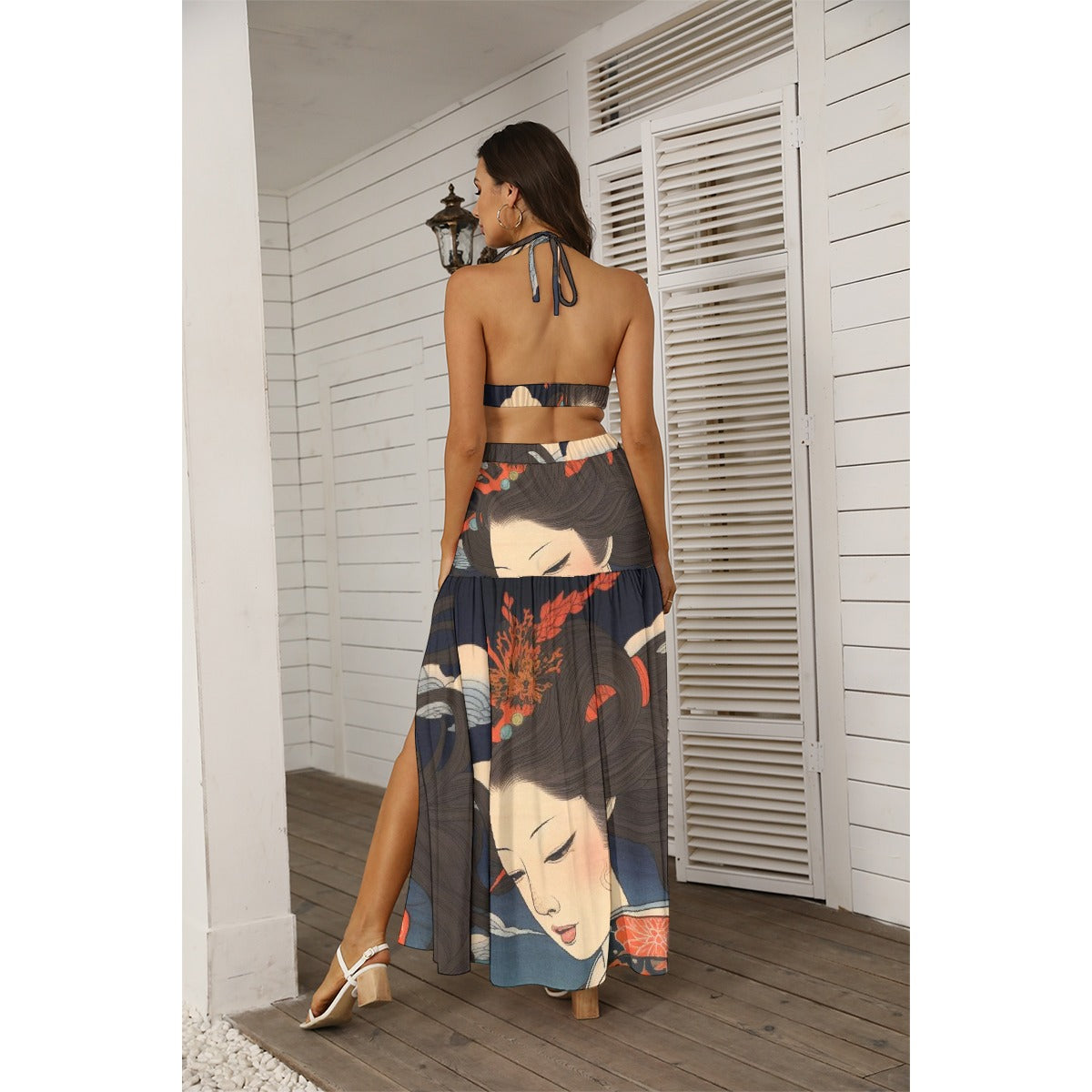 All-Over Print Women's Tie Back Wrap Dress