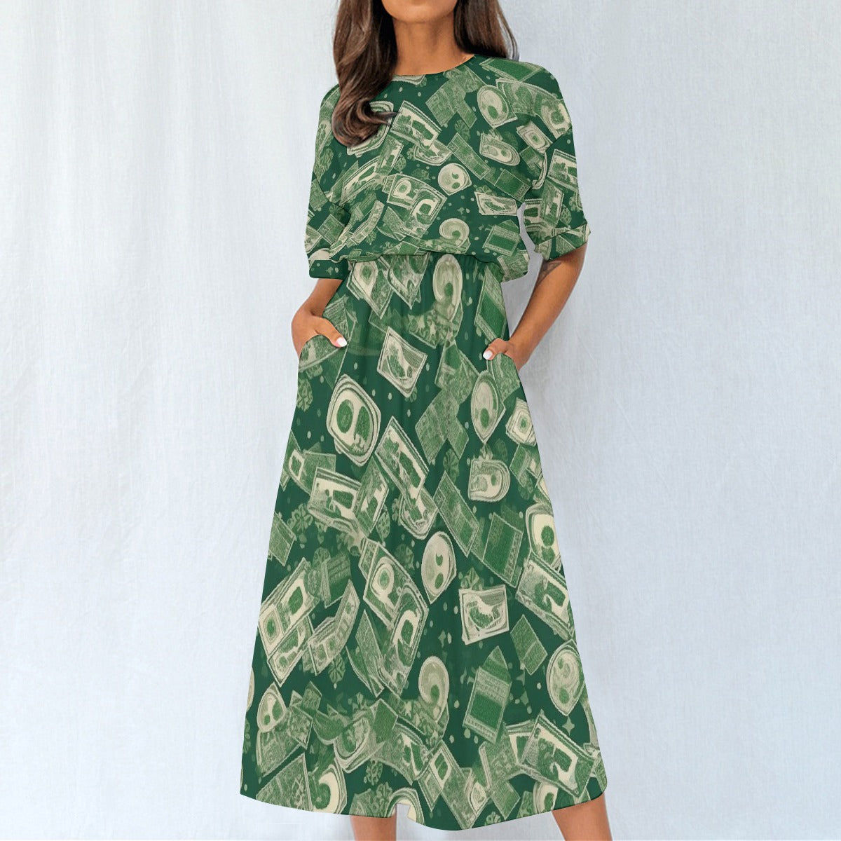 All-Over Print Women's Elastic Waist Dress