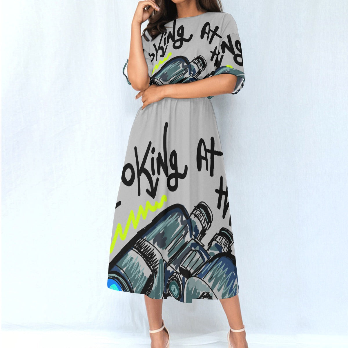 All-Over Print Women's Elastic Waist Dress