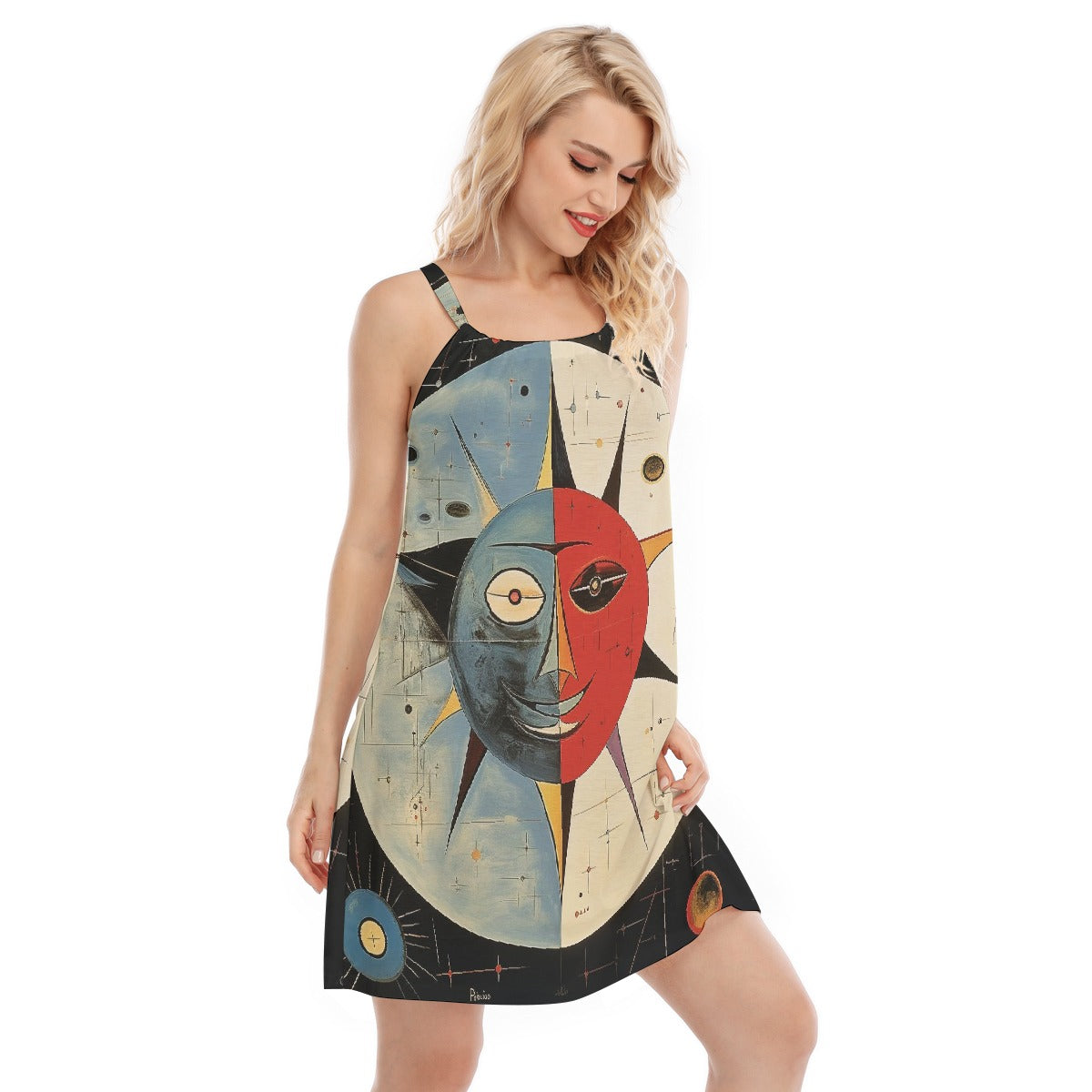 All-Over Print Women's O-neck Cami Dress