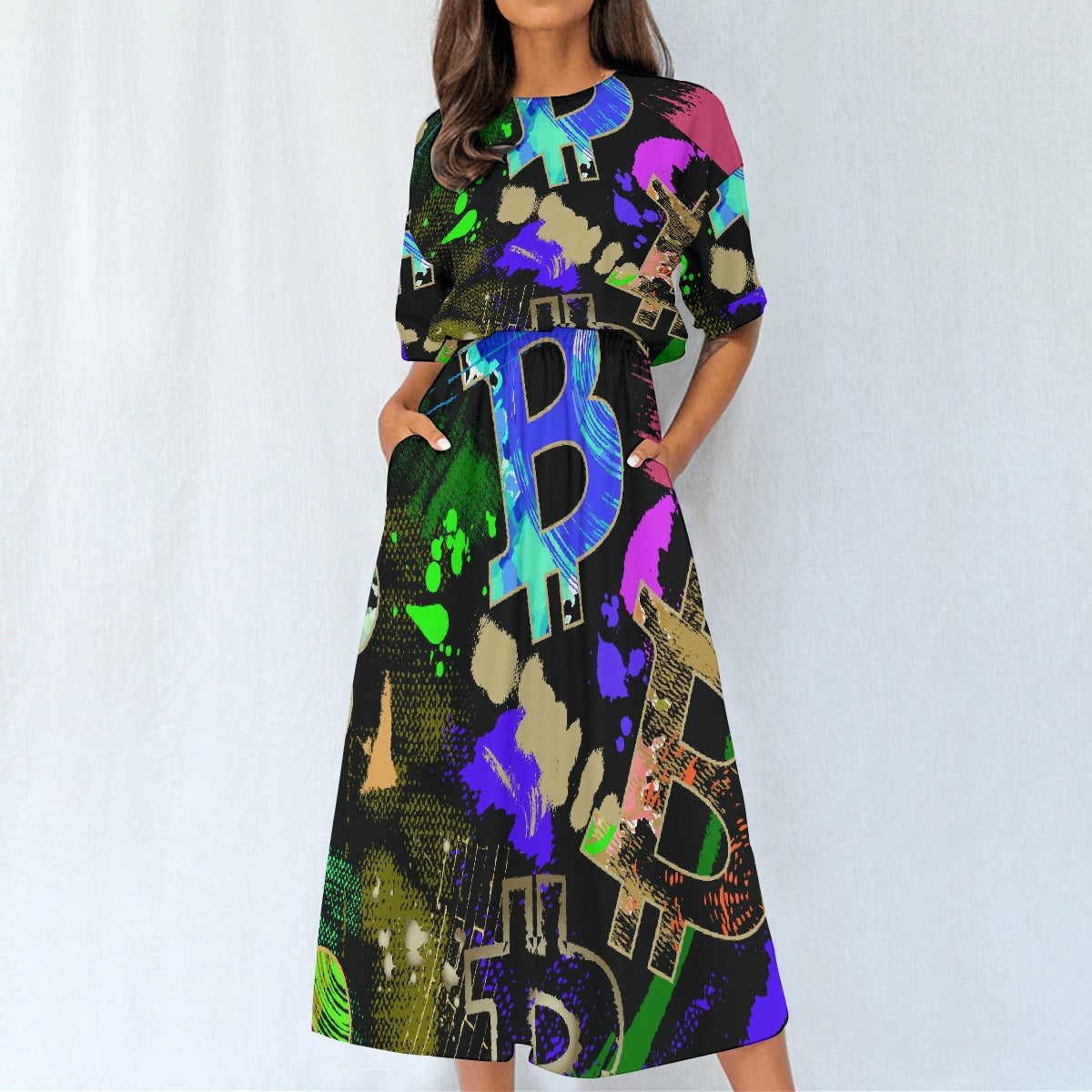 All-Over Print Women's Elastic Waist Dress