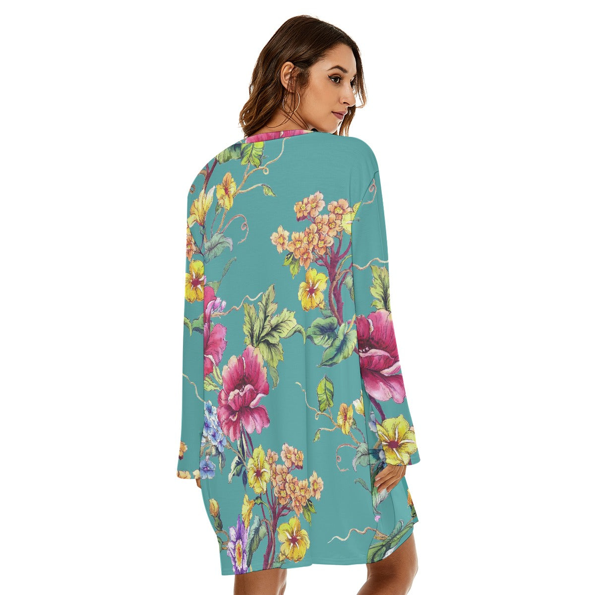 All-Over Print  Women's Loose Crew Neck Dress