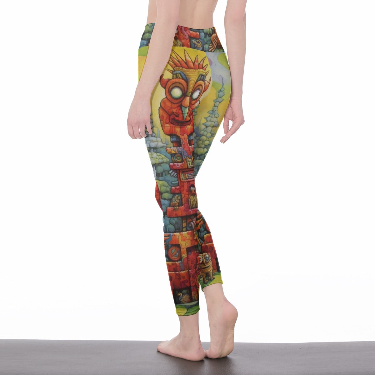 All-Over Print Women's High Waist Leggings | Side Stitch Closure