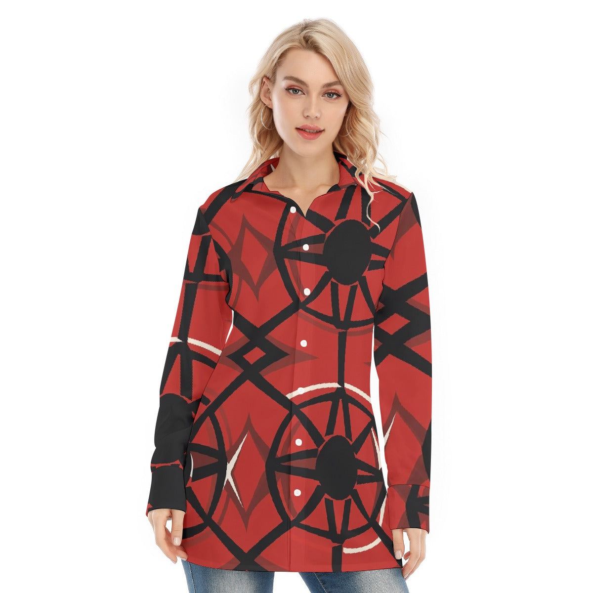 All-Over Print Women's Long Shirt