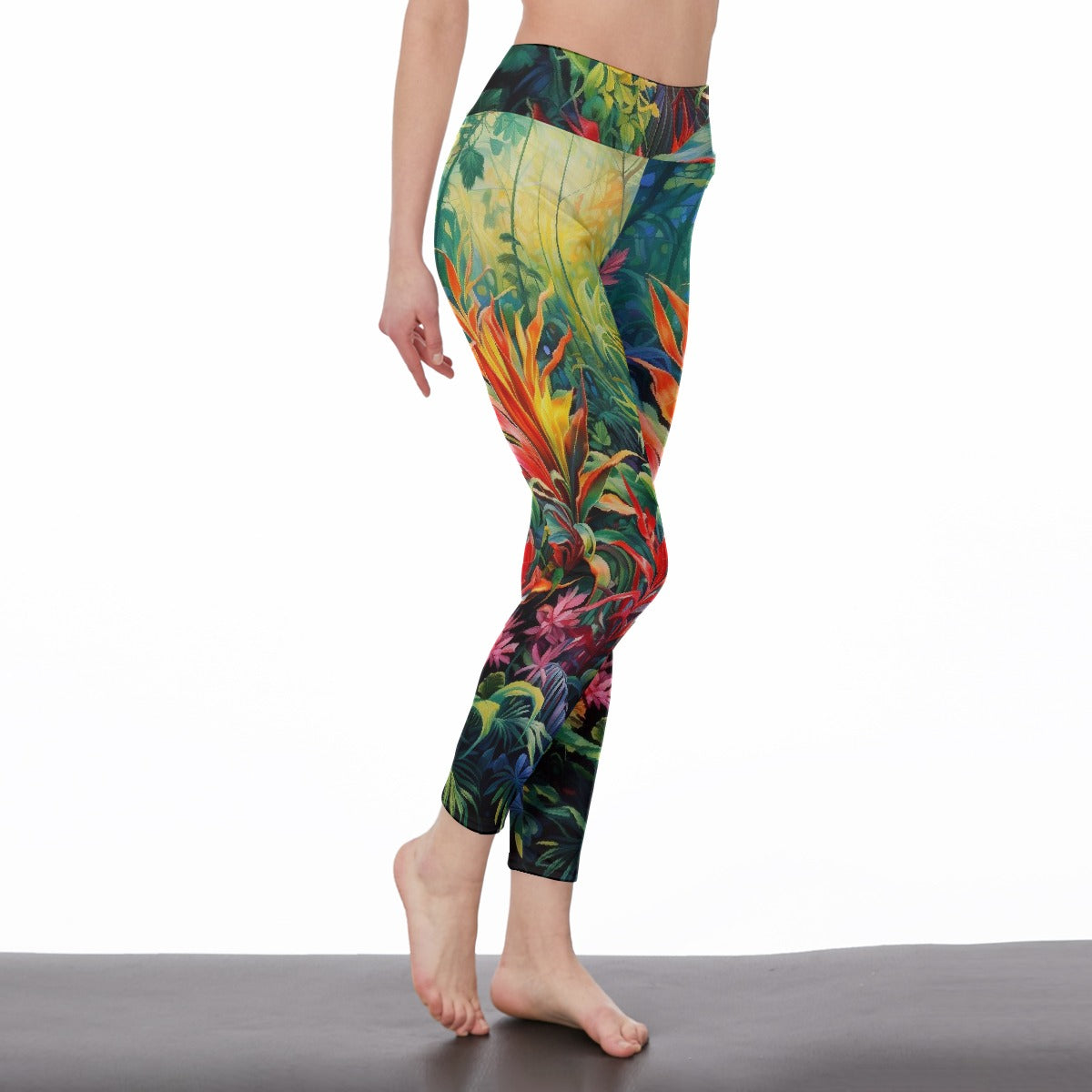 All-Over Print Women's High Waist Leggings | Side Stitch Closure