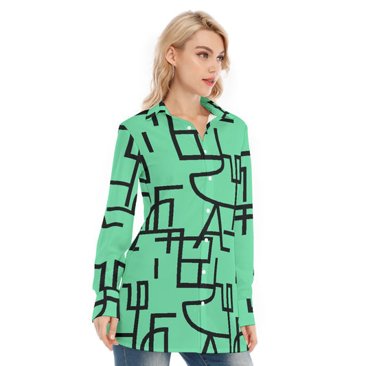 All-Over Print Women's Long Shirt