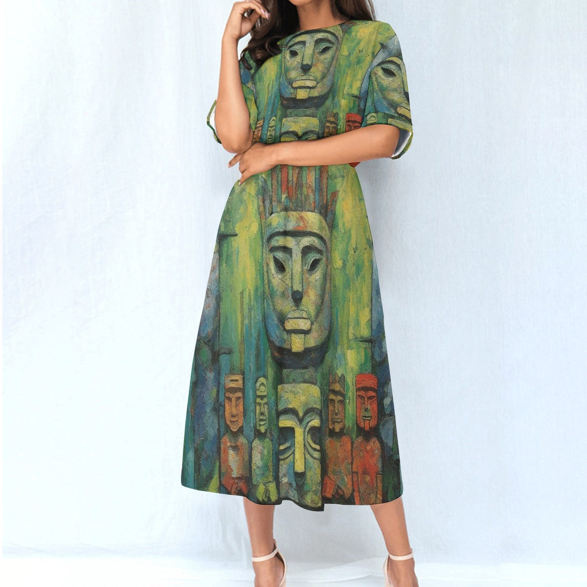 All-Over Print Women's Elastic Waist Dress