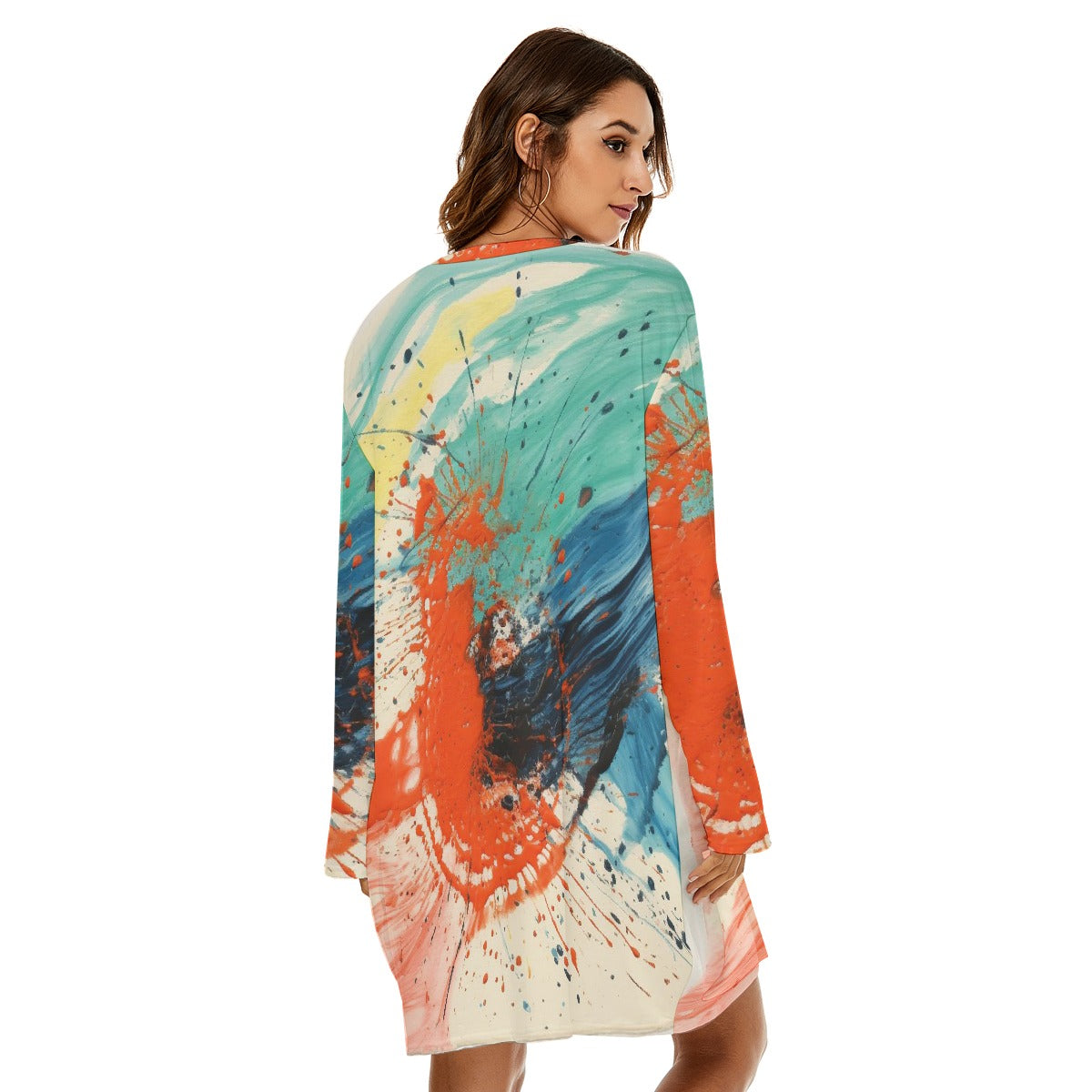 All-Over Print  Women's Loose Crew Neck Dress