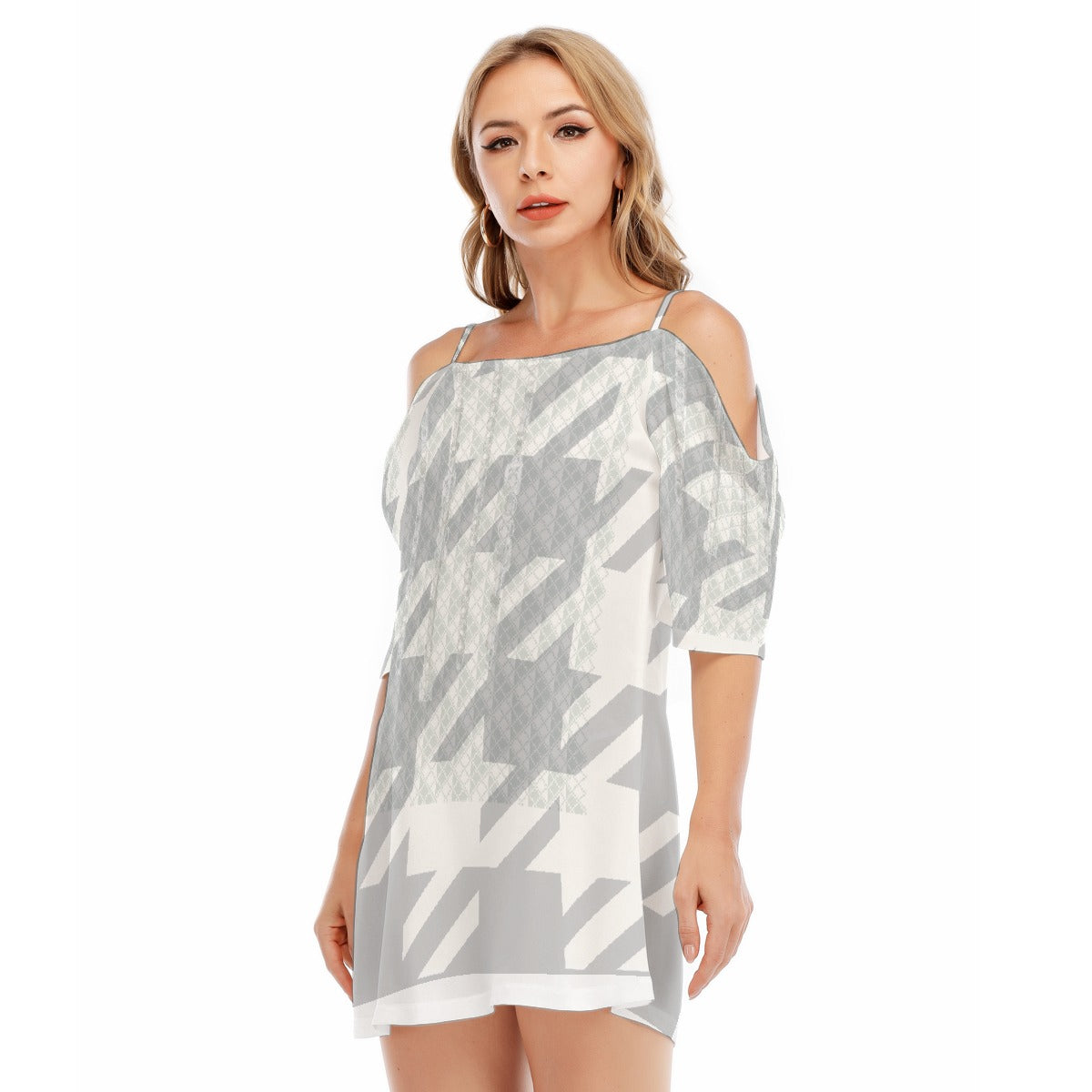 All-Over Print Women's Off-shoulder Cami Dress