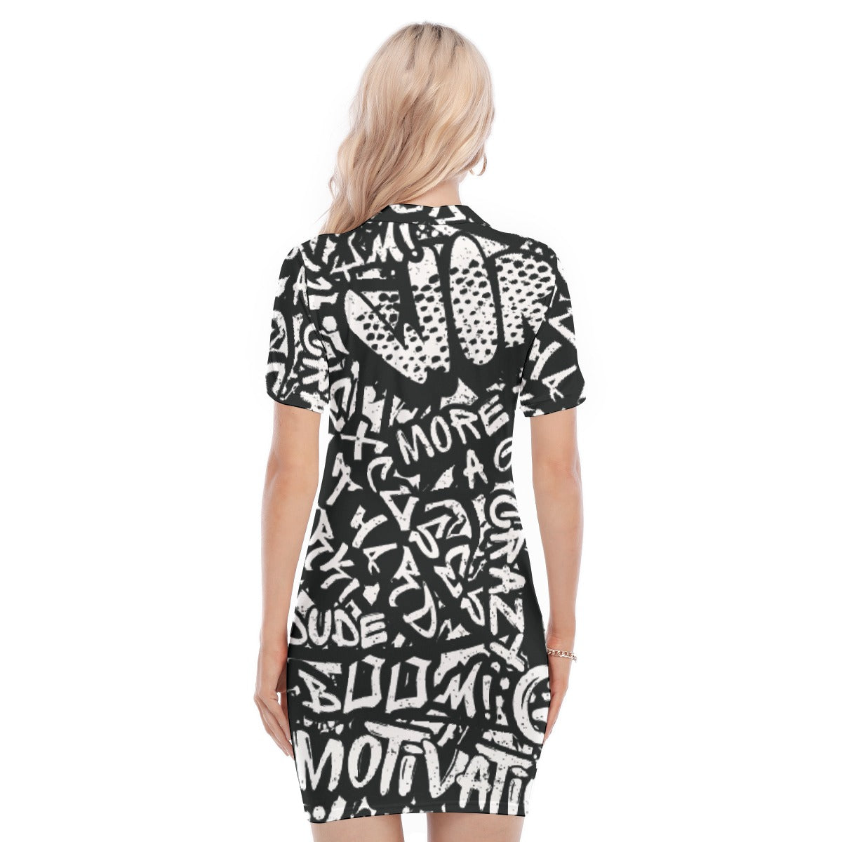 All-Over Print Women's Polo Collar Dress