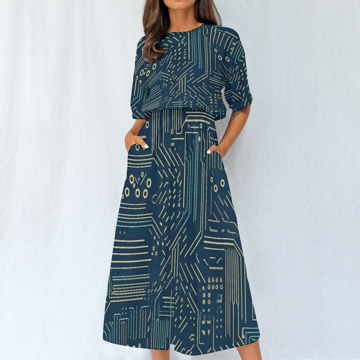 All-Over Print Women's Elastic Waist Dress