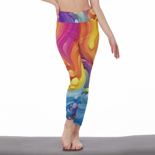 All-Over Print Women's High Waist Leggings | Side Stitch Closure