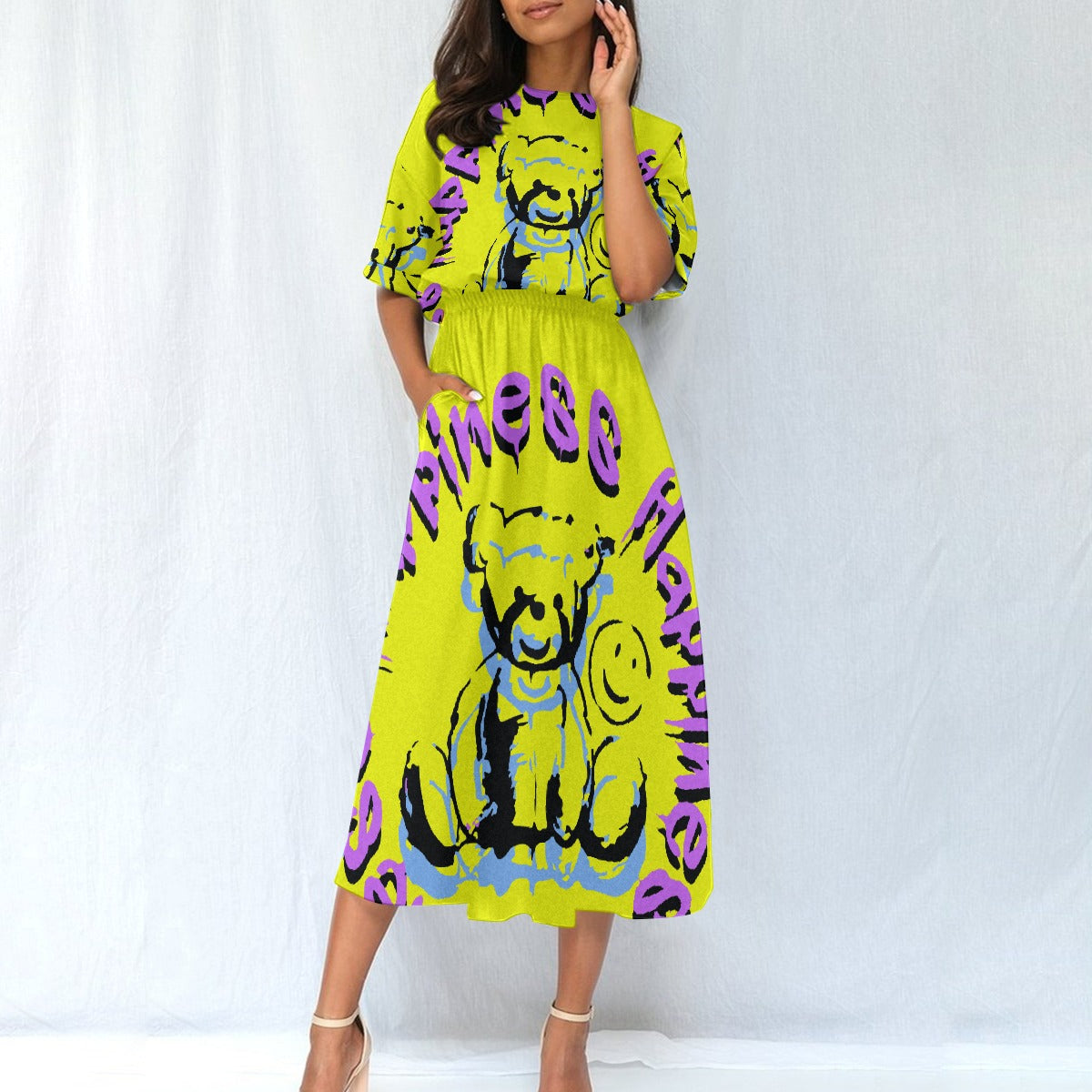 All-Over Print Women's Elastic Waist Dress