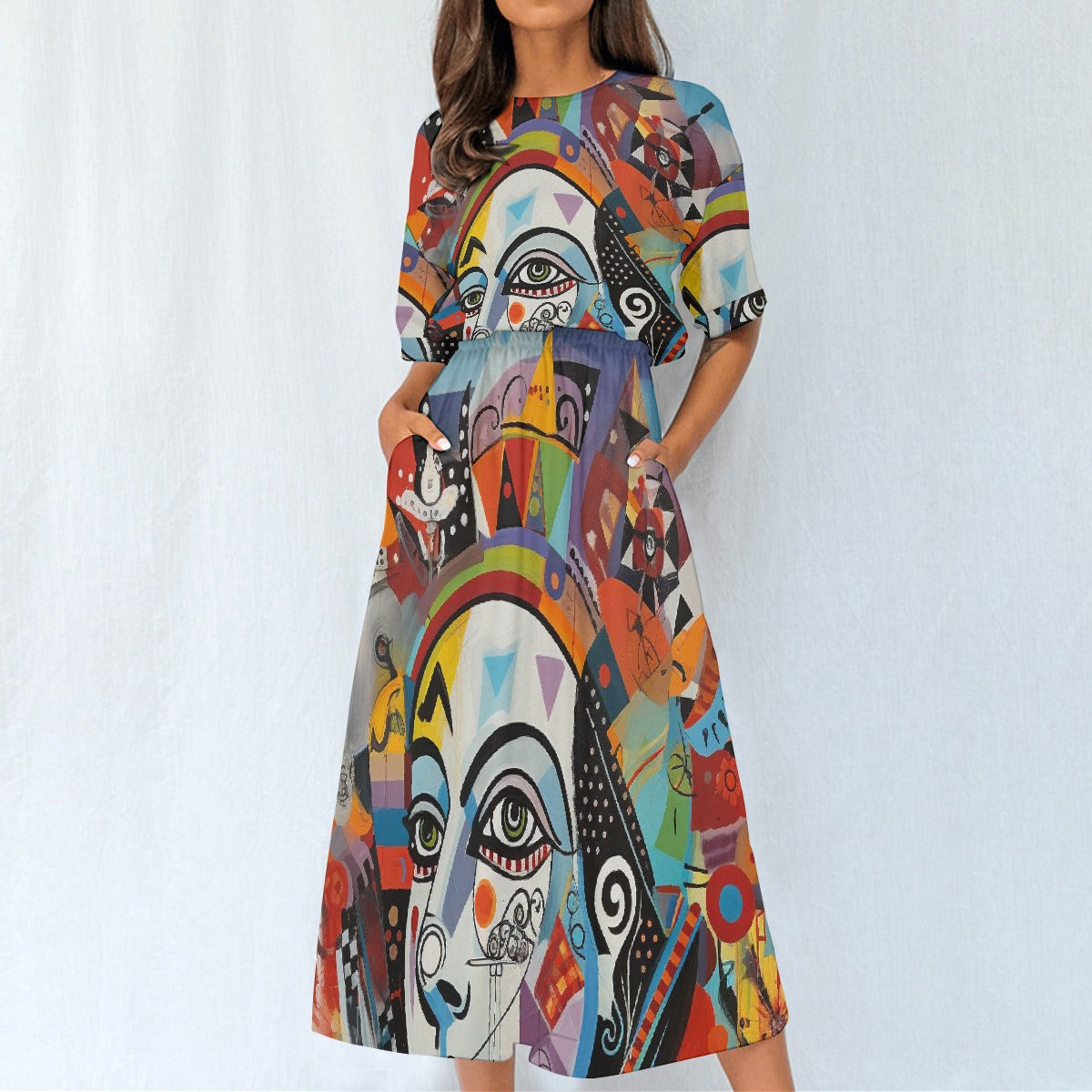 All-Over Print Women's Elastic Waist Dress