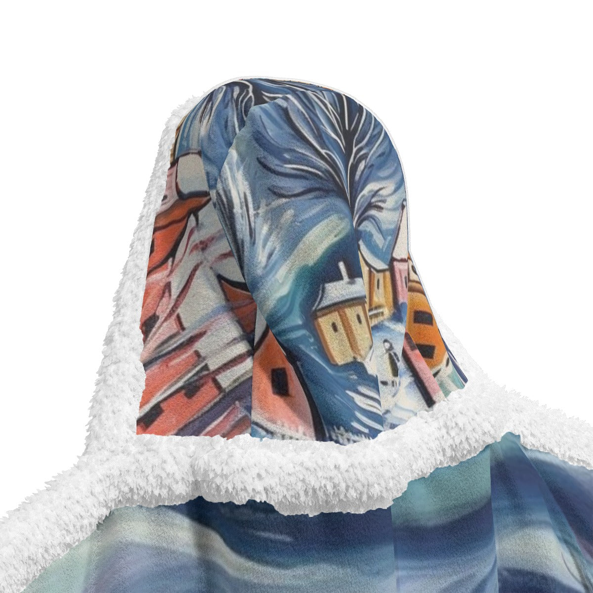 All-Over Print Unisex Wearable Hooded Blanket