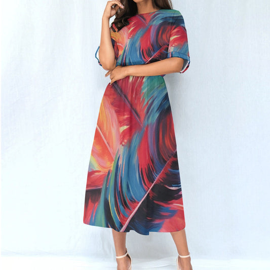 All-Over Print Women's Elastic Waist Dress