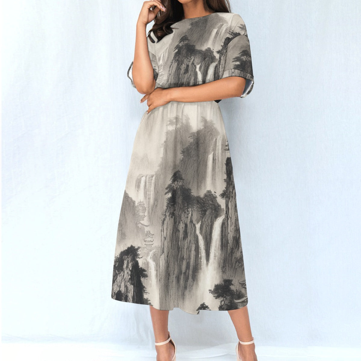 All-Over Print Women's Elastic Waist Dress