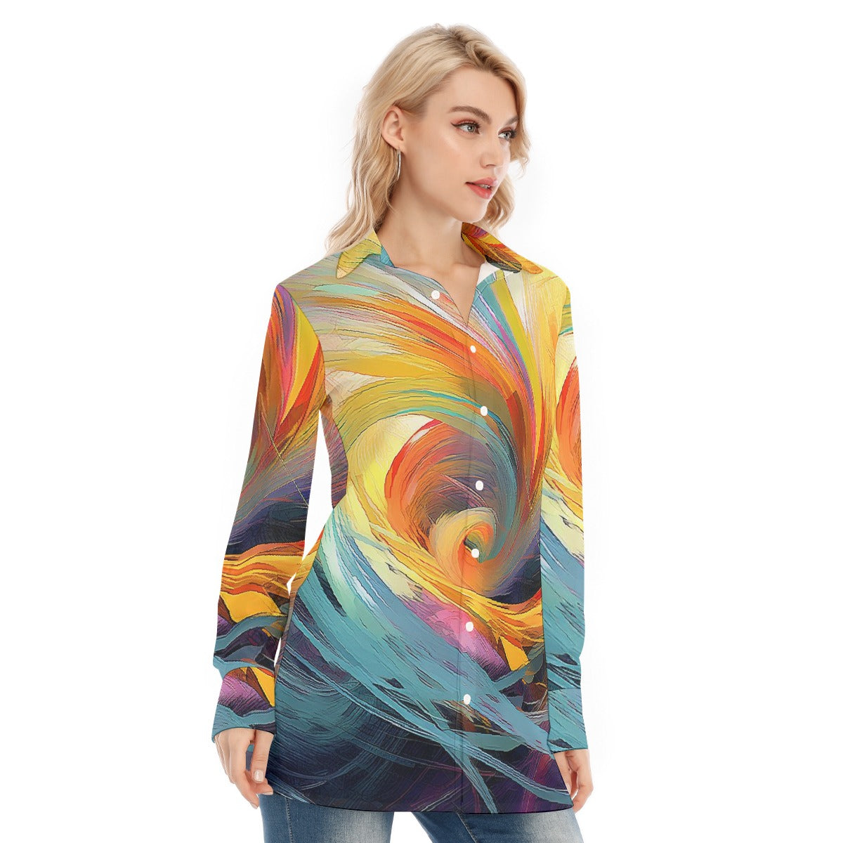 All-Over Print Women's Long Shirt