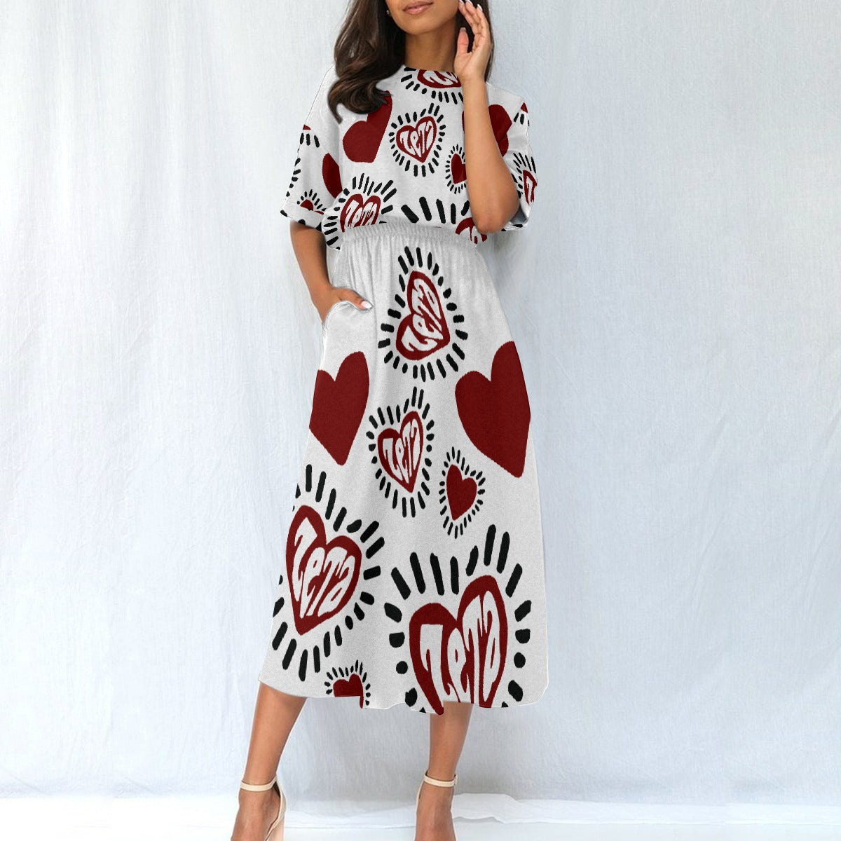 All-Over Print Women's Elastic Waist Dress